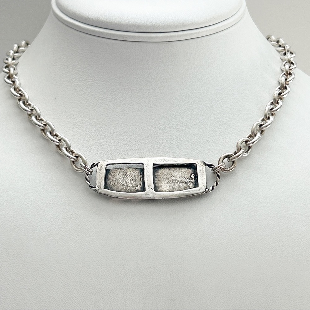 Michele Baratta Double Portrait of Love Sterling Silver Necklace - Picture 2 of 6